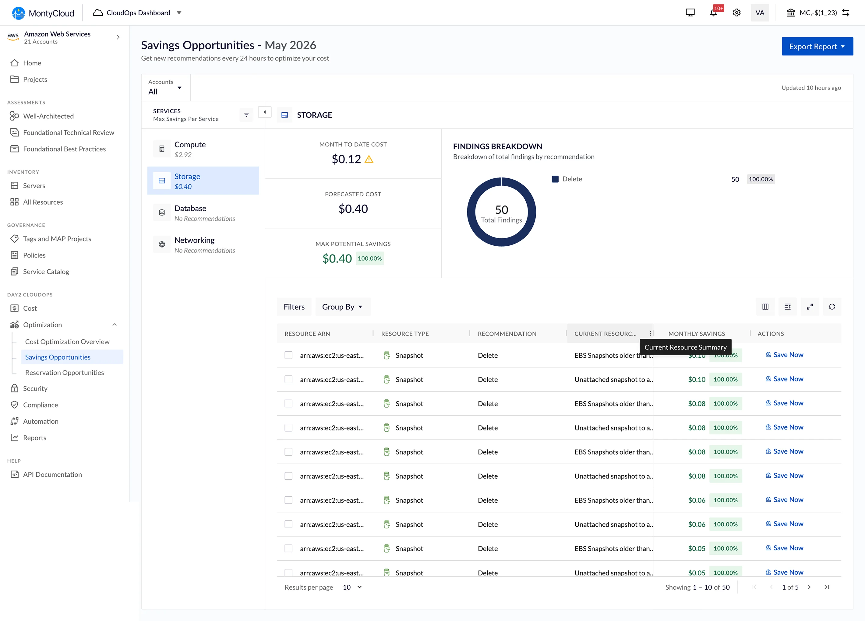Vision UI, redesigned table with persistent left-panel filter