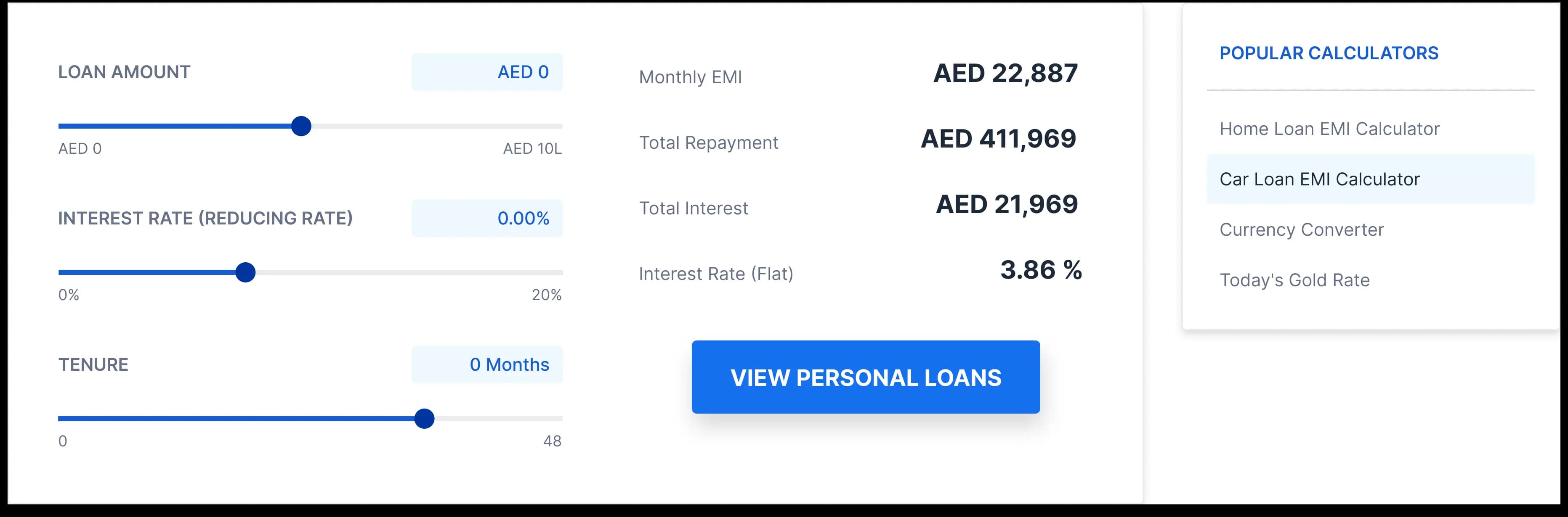 SoulWallet interactive loan EMI calculator